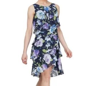 SLNY Chiffon Tiered sleeveless dress size 14